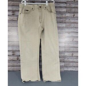 Lee Jeans Mens 38x30 Khaki Tan Straight Leg Denim Regular Fit Casual Pants